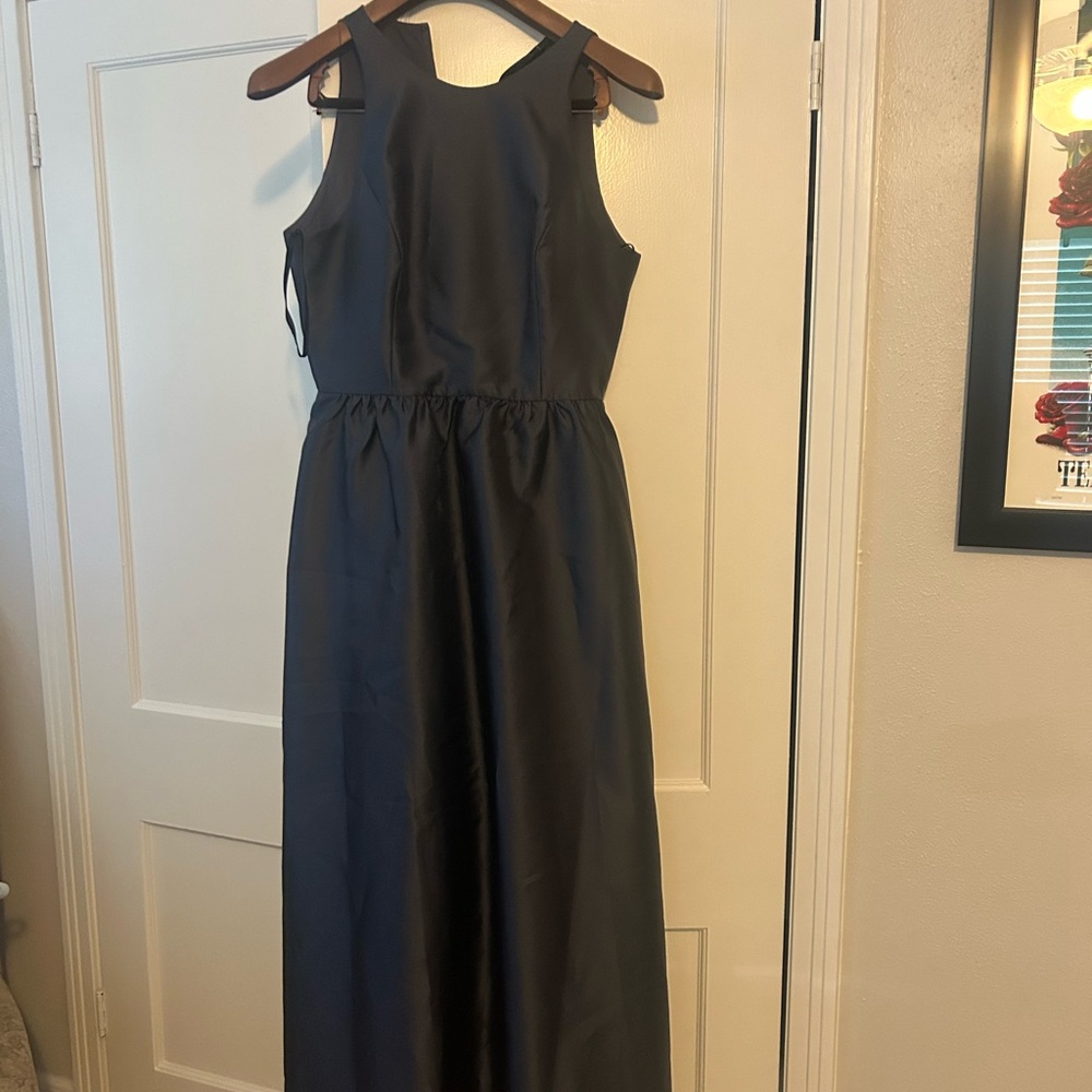 ALFRED SUNG Blue Halter Maxi Dress for Weddings